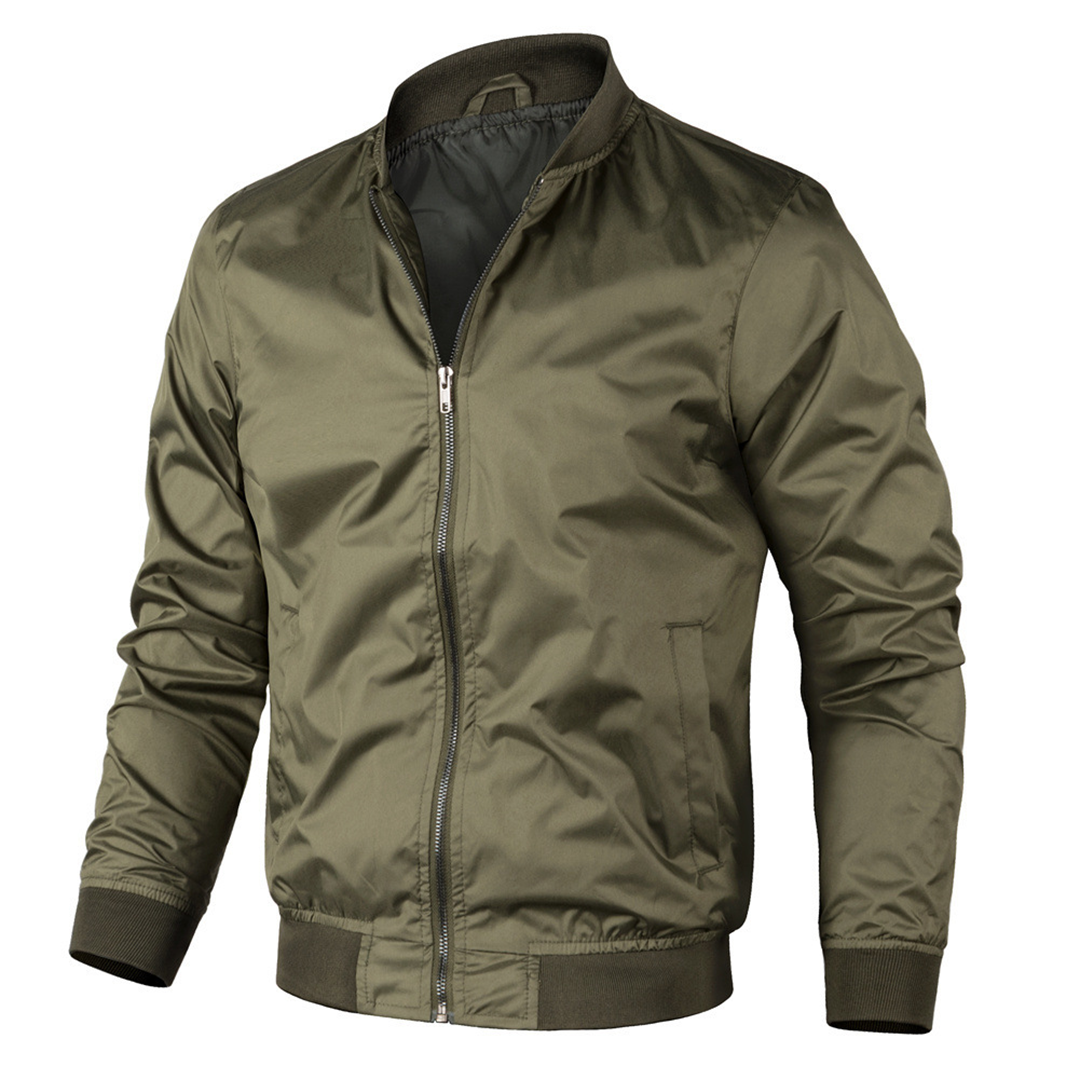 Herren Bomberjacke Warm Isoliert Schwarzes Leder