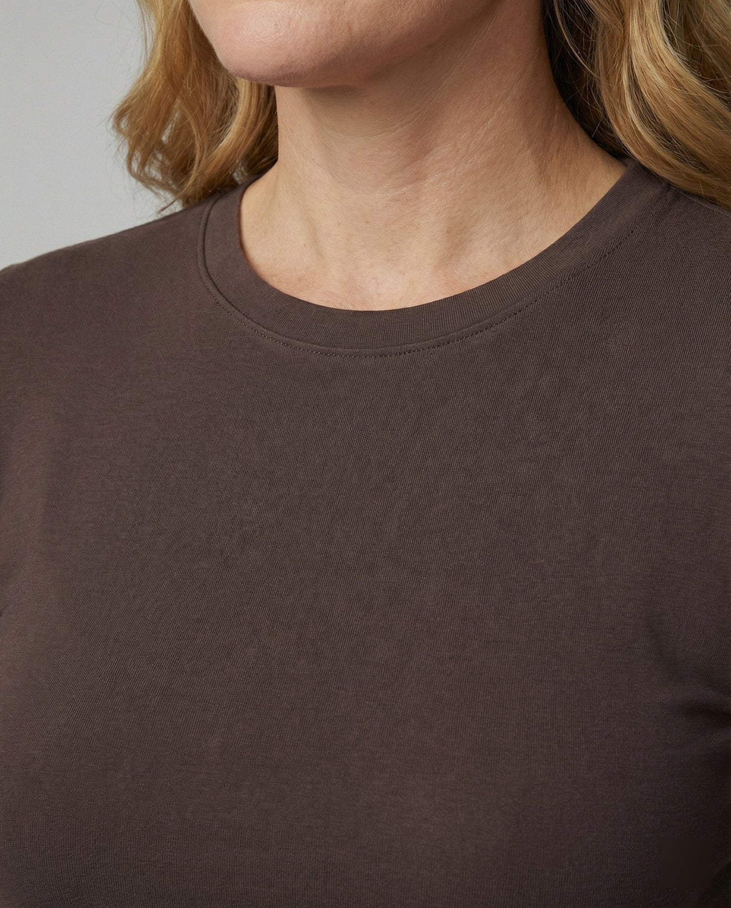Damen Slim Fit Langarmshirt Rundhals Basic Top Modal
