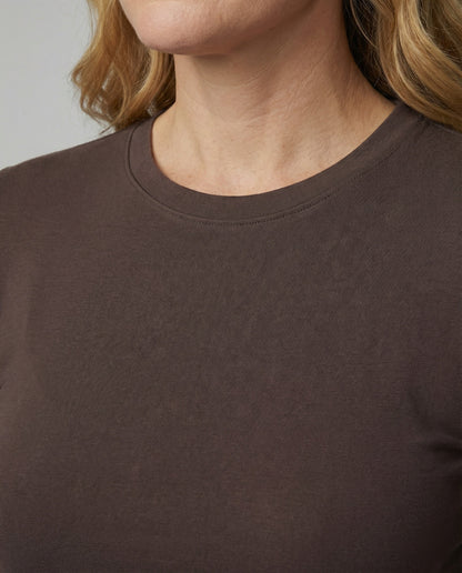 Damen Slim Fit Langarmshirt Rundhals Basic Top Modal