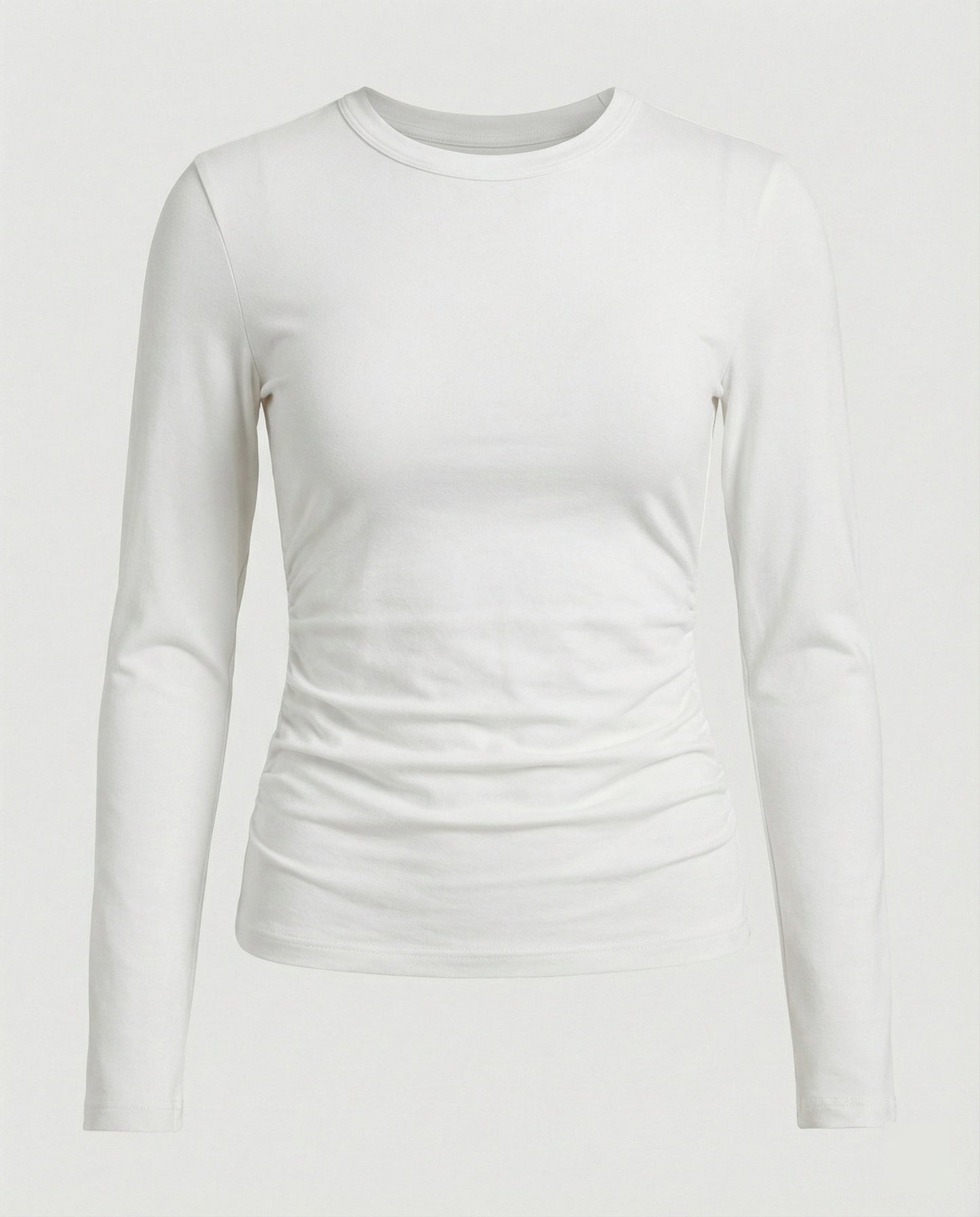 Damen Slim Fit Langarmshirt Rundhals Basic Top Modal