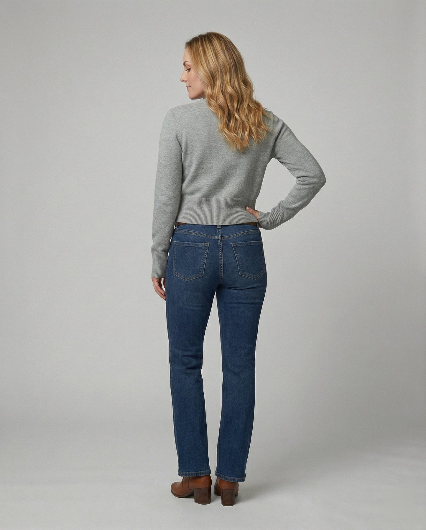 Damen Strickpullover Slim Fit Rundhals Winterwolle