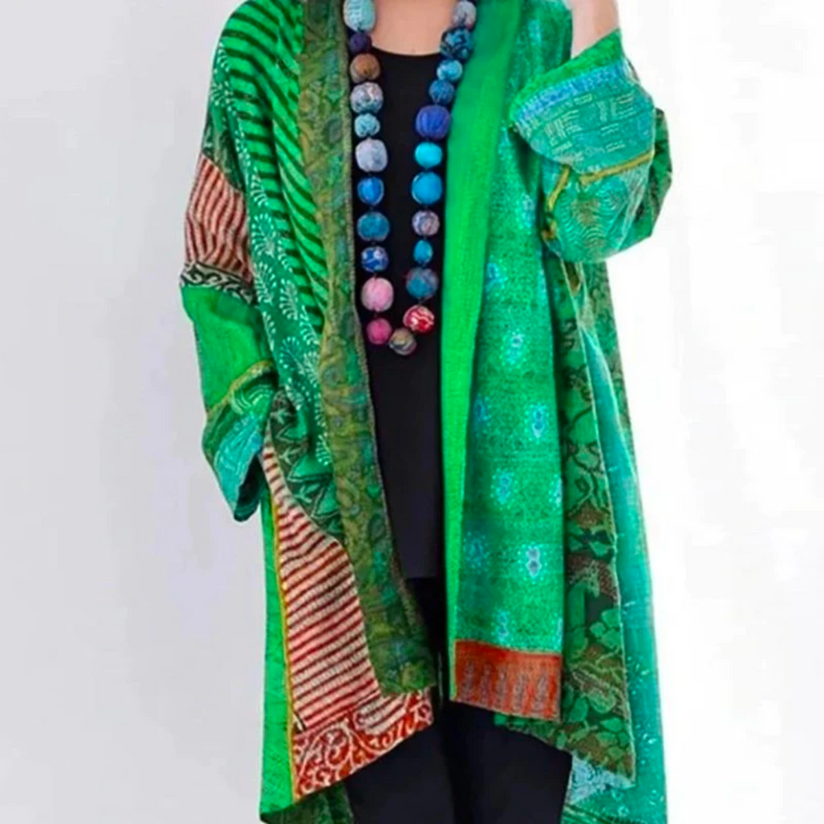 Damen Strickjacke Boho-Stil Lang Geschnitten Locker