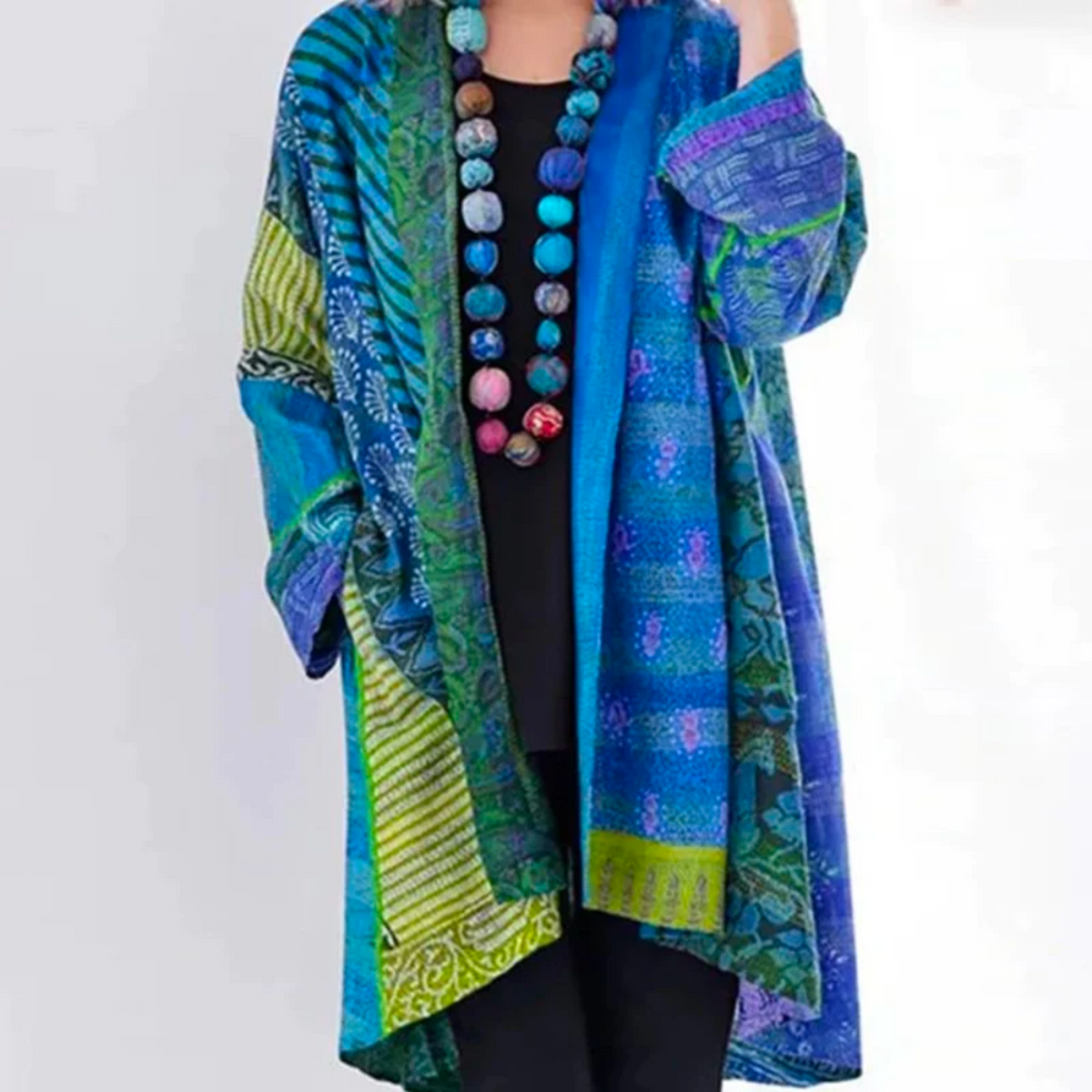Damen Strickjacke Boho-Stil Lang Geschnitten Locker