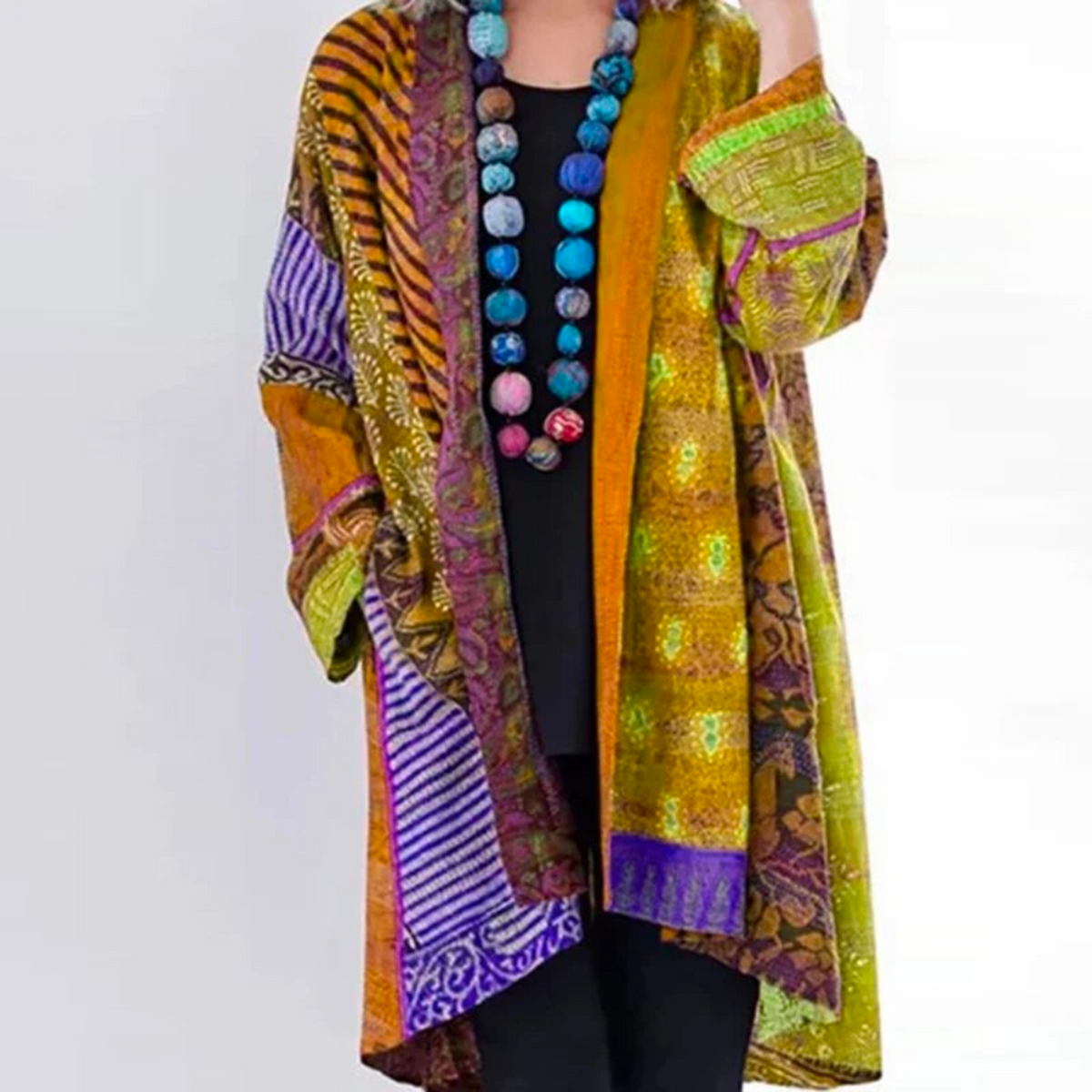 Damen Strickjacke Boho-Stil Lang Geschnitten Locker - BerlinGlamour