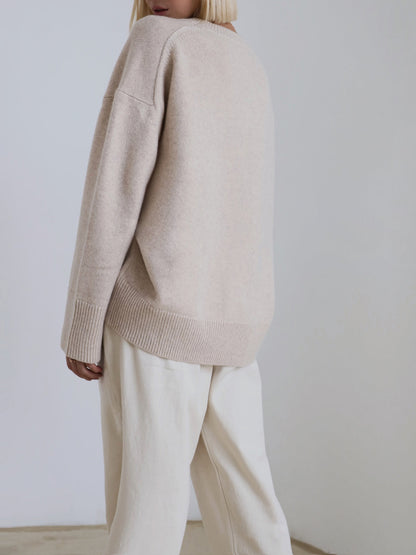 Damen Oversized Pullover Winterweich Groß