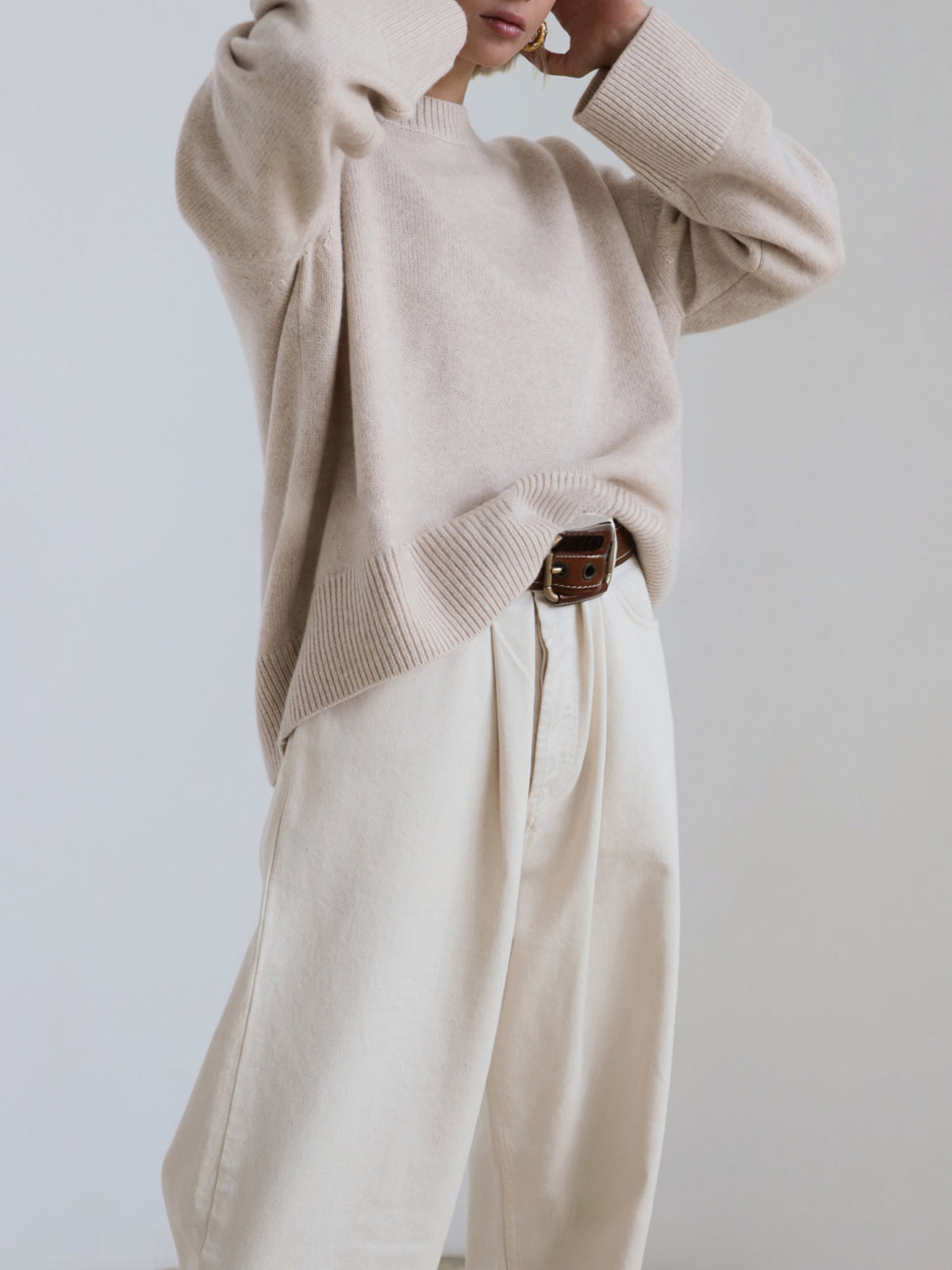 Damen Oversized Pullover Winterweich Groß
