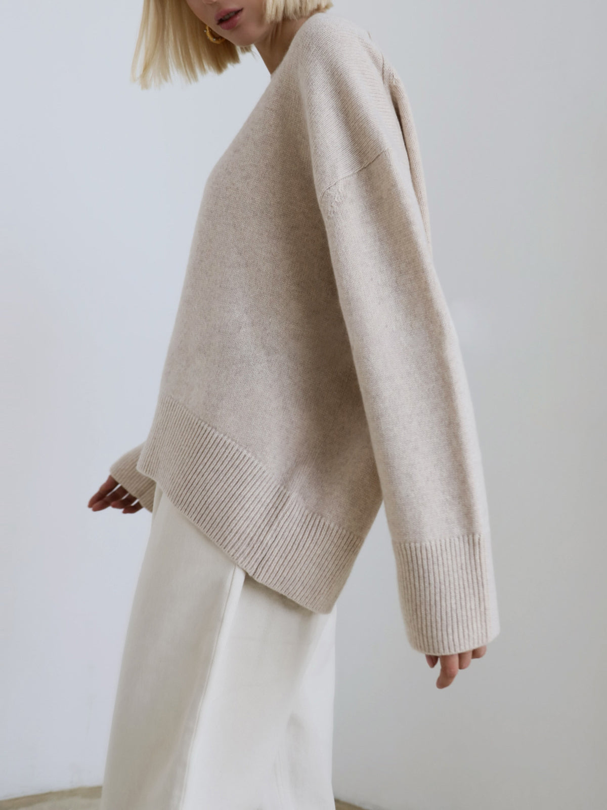 Damen Oversized Pullover Winterweich Groß
