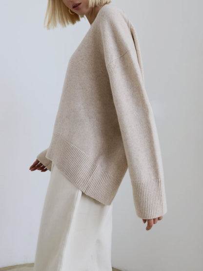 Damen Oversized Pullover Winterweich Groß