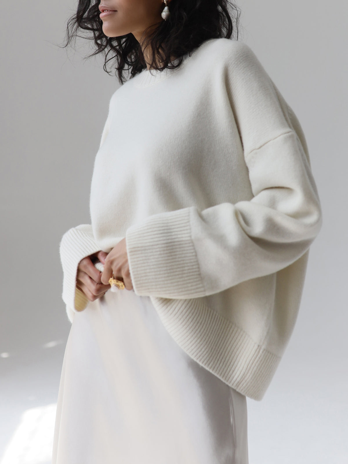 Damen Oversized Pullover Winterweich Groß