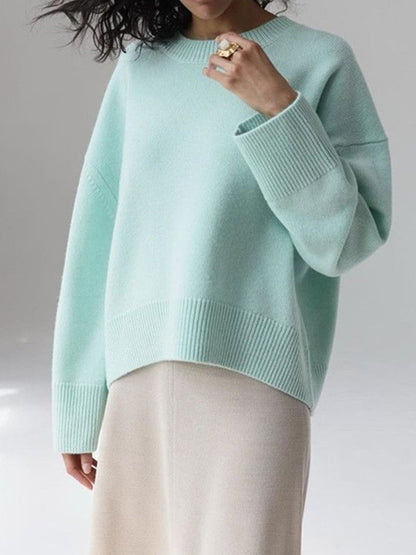 Damen Oversized Pullover Winterweich Groß