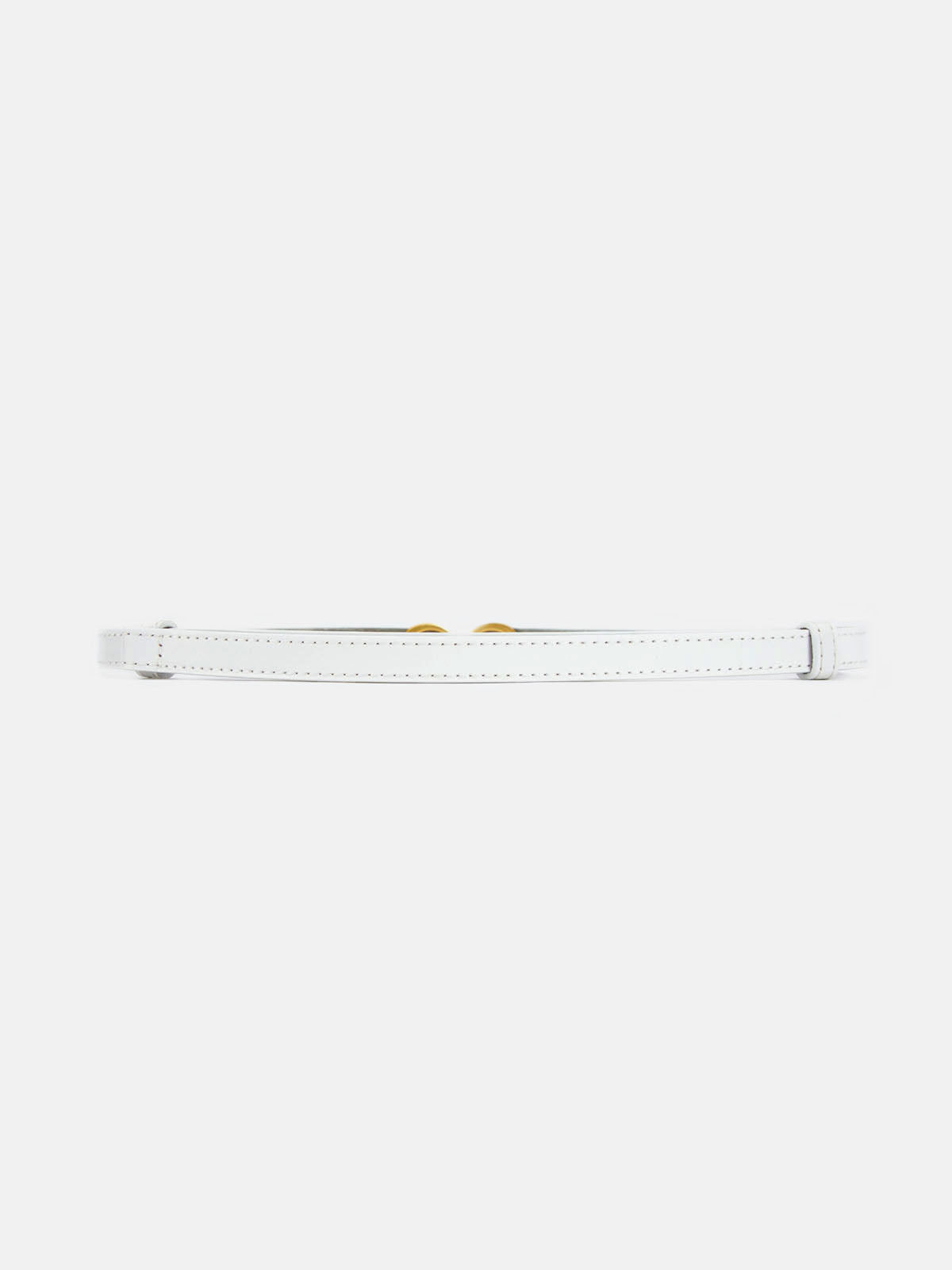 Schmaler Leder Gürtel Gold Schnalle Damen