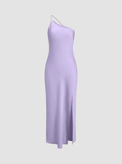 Elegantes Maxikleid Rückenfrei Satin mit feinen Trägern