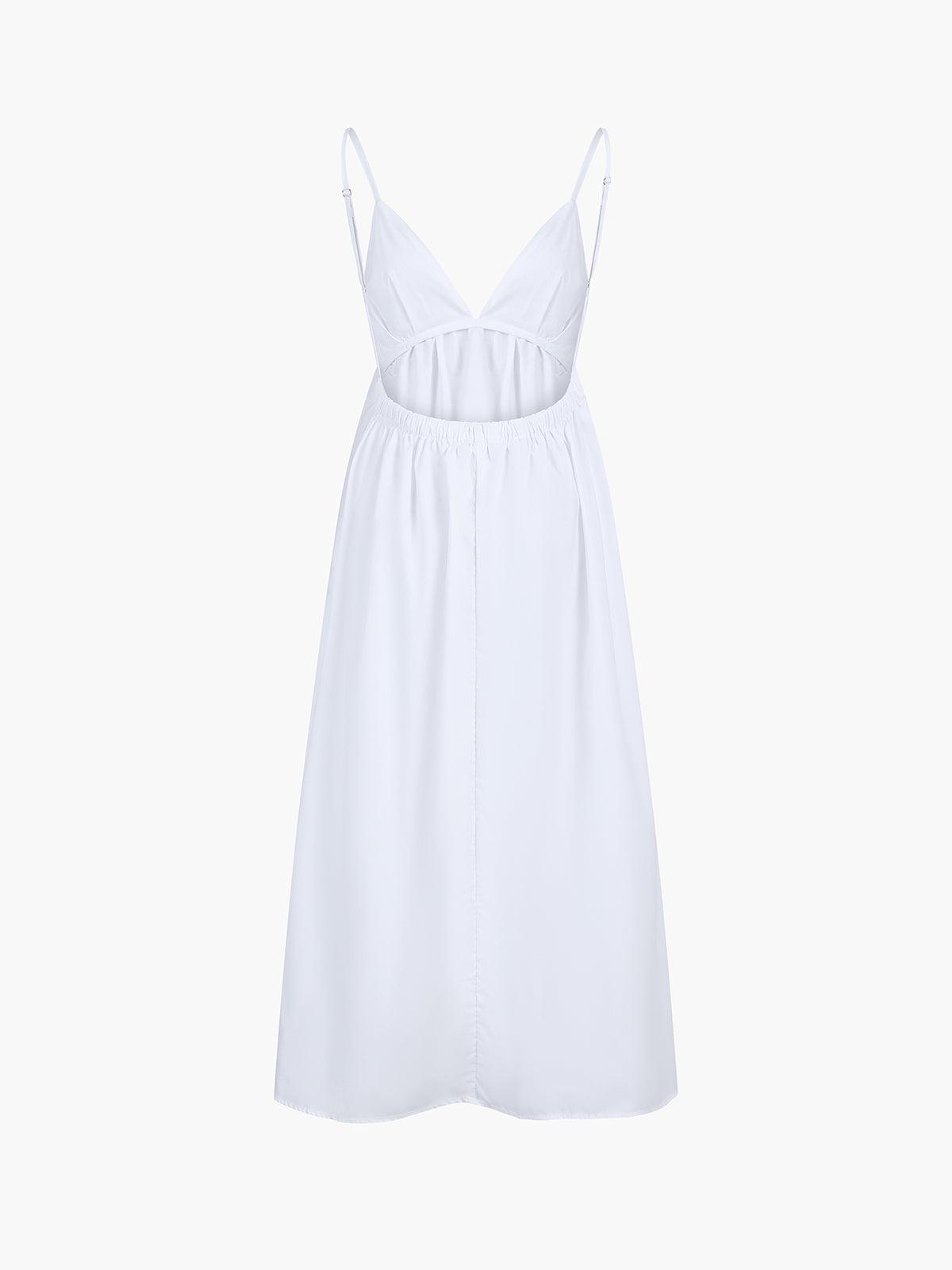 Damen Leinenkleid Midi Atmungsaktiv Sommer