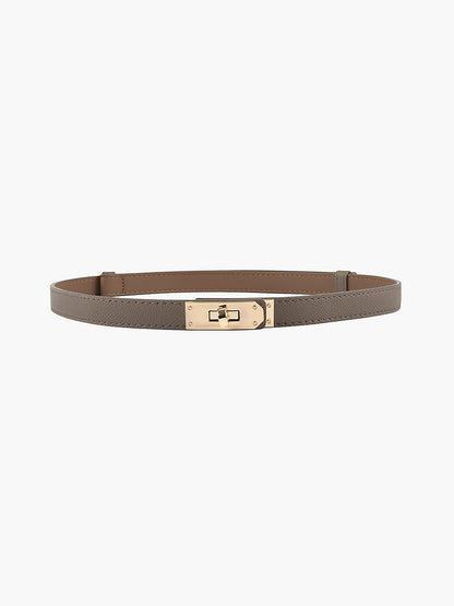 Eleganter Ledergürtel Gold Schnalle Modern