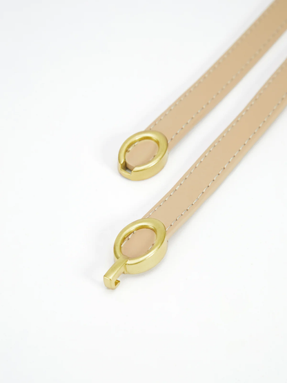 Schmaler Leder Gürtel Gold Schnalle Damen