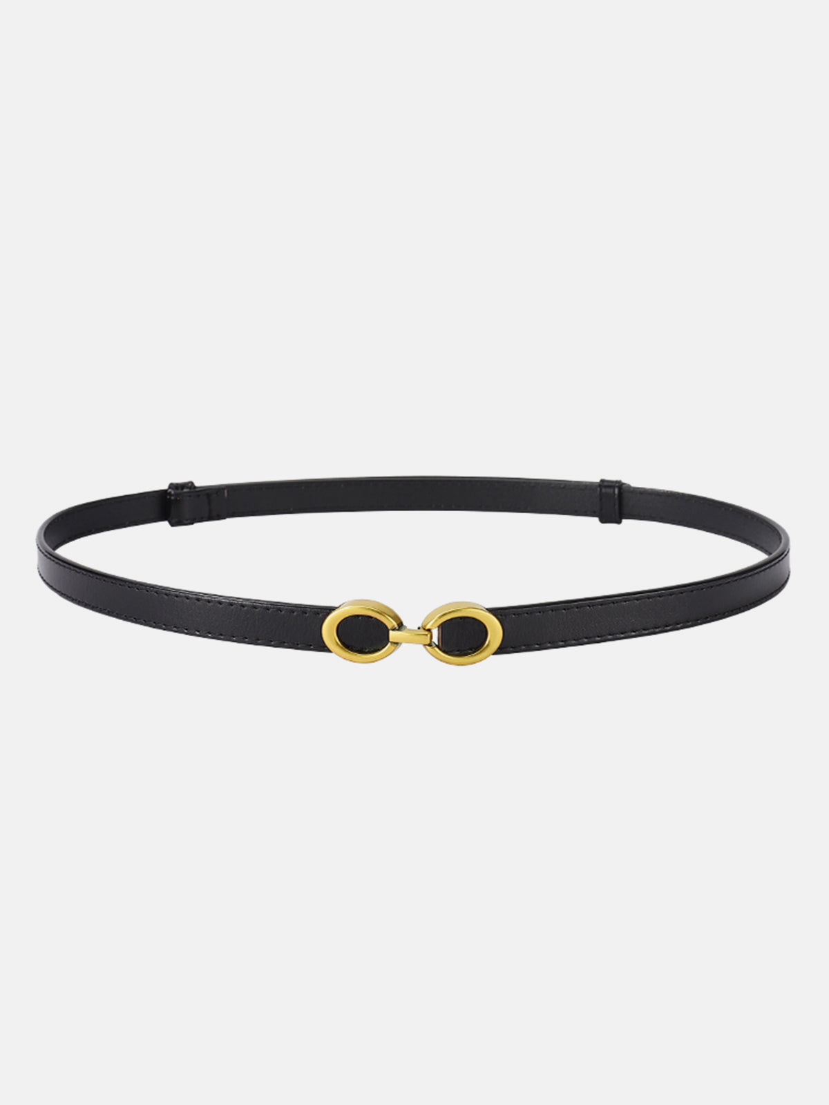 Schmaler Leder Gürtel Gold Schnalle Damen