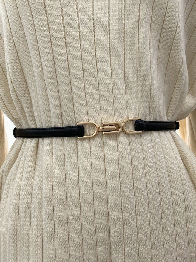 Ledergürtel Mit Goldener Schnalle Echtleder Breit - BerlinGlamour