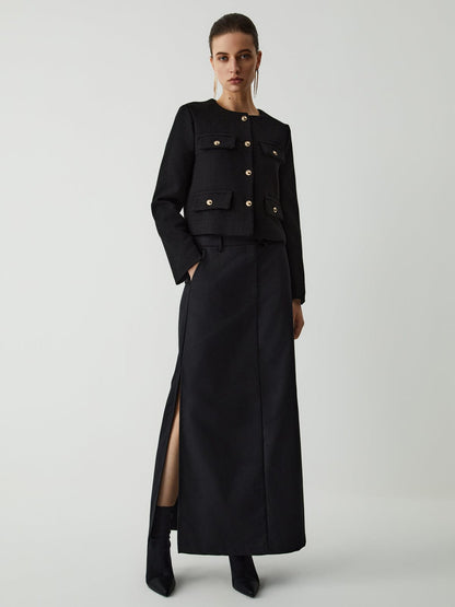 Damen Tweedjacke Klassisch mit Goldknöpfen Elegante