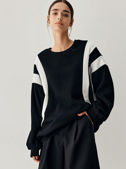 Fay Pullover mit Seitenstreifen Grobstrick