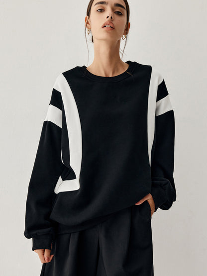 Fay Pullover mit Seitenstreifen Grobstrick