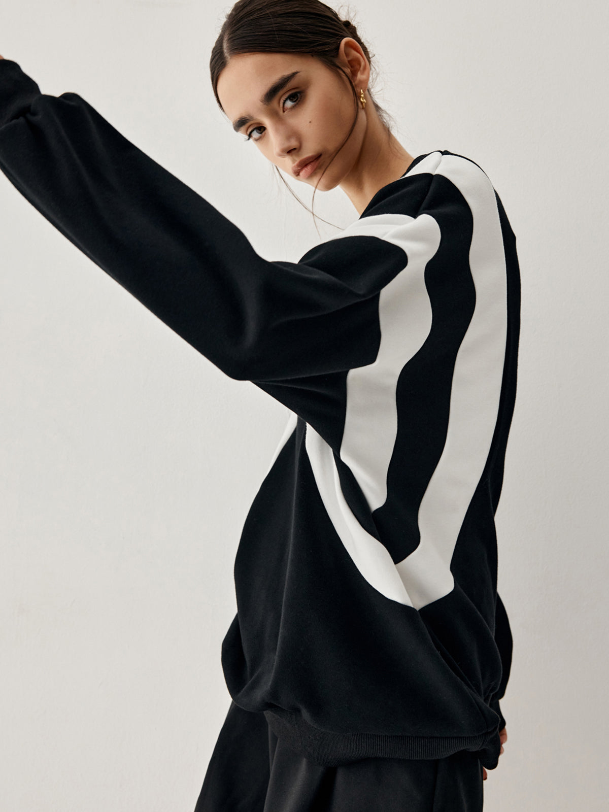 Fay Pullover mit Seitenstreifen Grobstrick