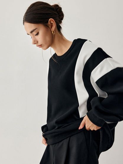 Fay Pullover mit Seitenstreifen Grobstrick