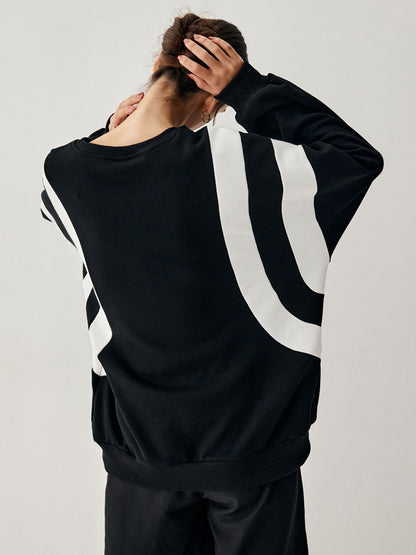 Fay Pullover mit Seitenstreifen Grobstrick