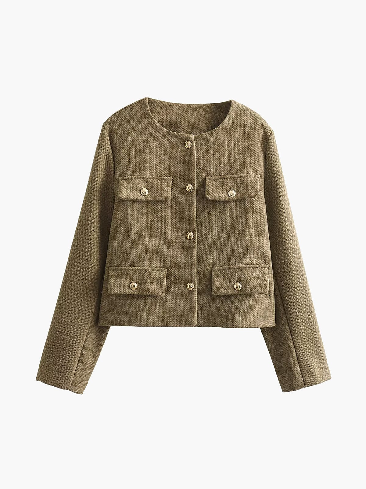 Damen Tweedjacke Klassisch mit Goldknöpfen Elegante