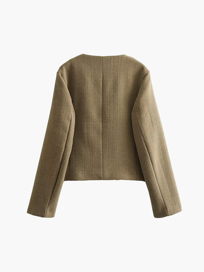 Damen Tweedjacke Klassisch mit Goldknöpfen Elegante