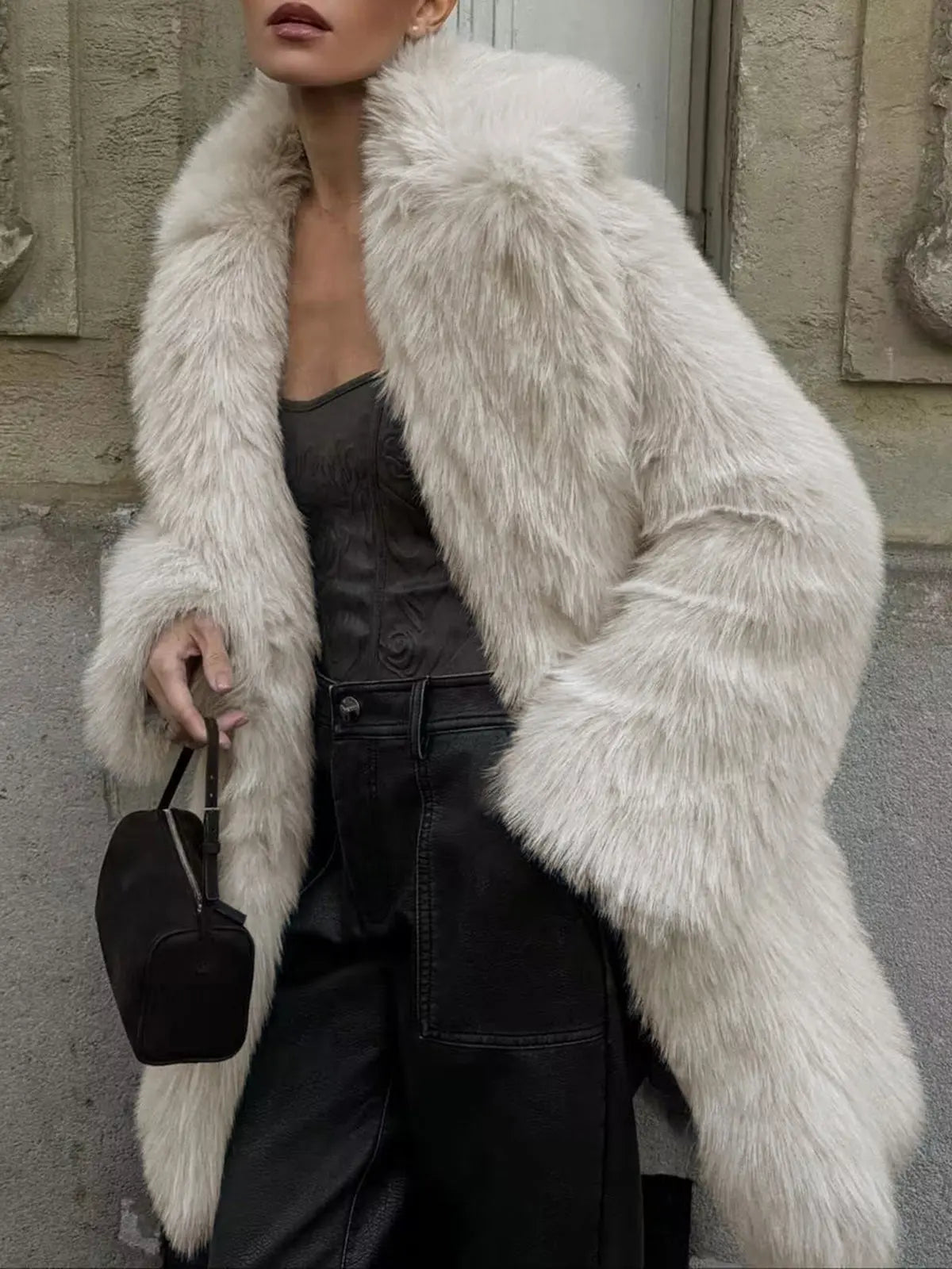 Weicher Oversize Mantel Kunstpelz Damen - BerlinGlamour