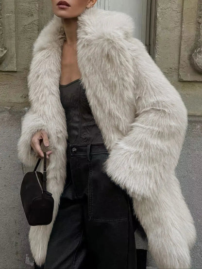 Weicher Oversize Mantel Kunstpelz Damen - BerlinGlamour
