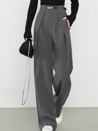 Moderne Wide-Leg Hose Hochtailliert Frauen