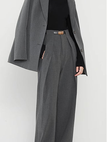 Moderne Wide-Leg Hose Hochtailliert Frauen