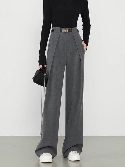 Moderne Wide-Leg Hose Hochtailliert Frauen