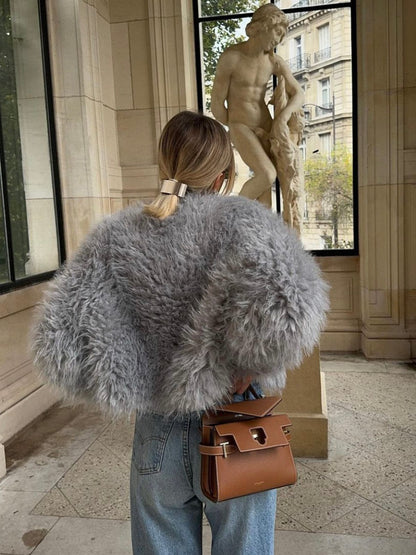 Kurze Faux-Fur-Mantel Elegant Damen