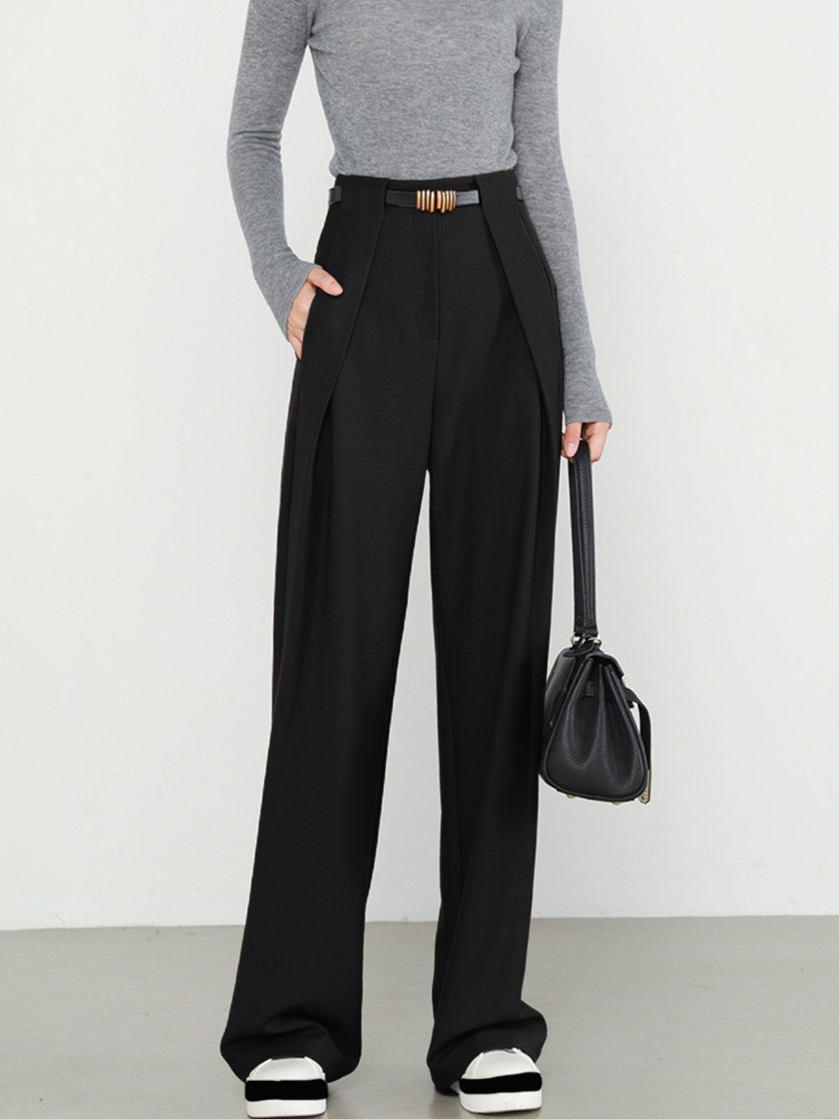 Moderne Wide-Leg Hose Hochtailliert Frauen