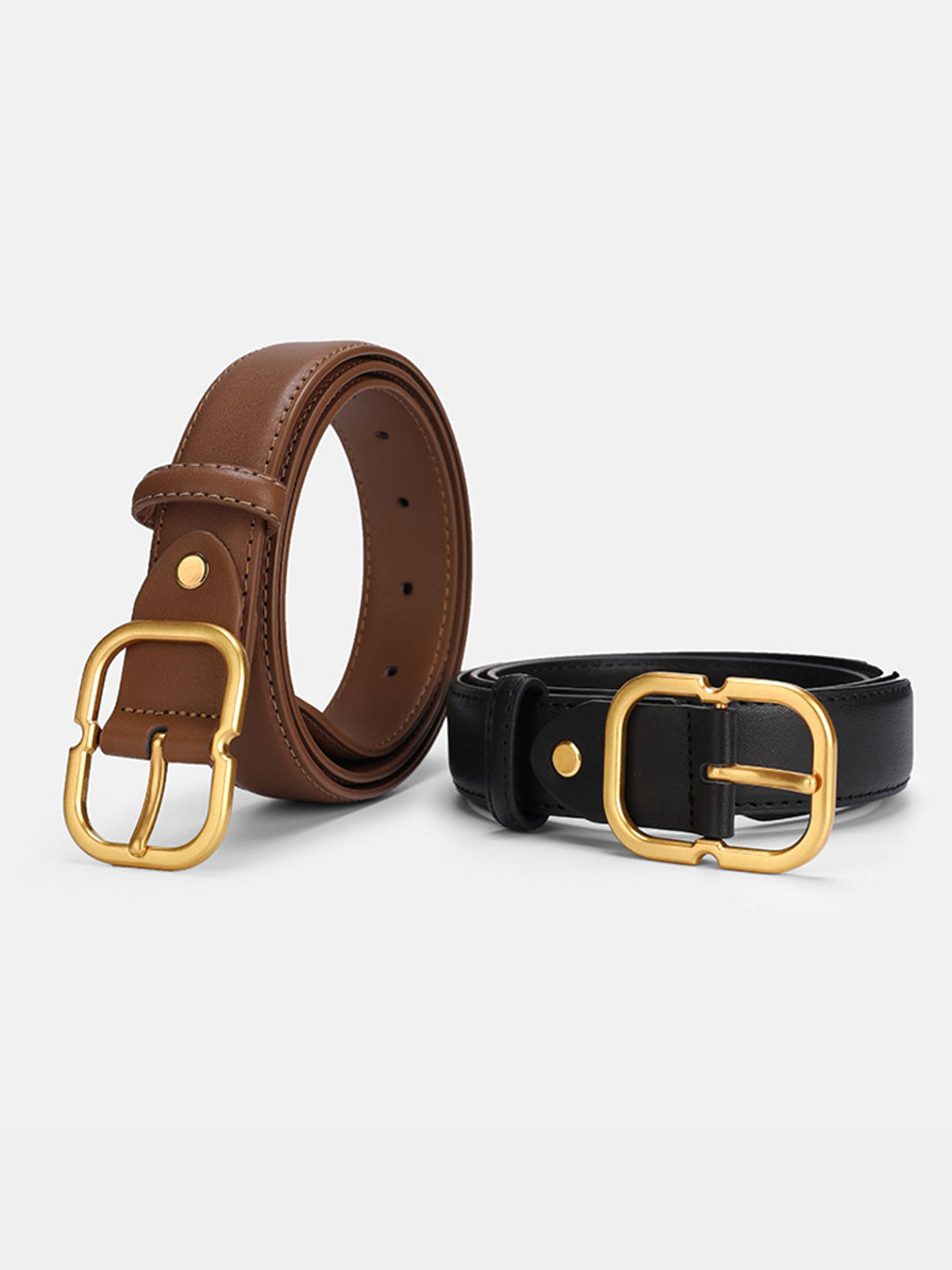Gürtel Minimalistisch Mit Goldener Schnalle Damen