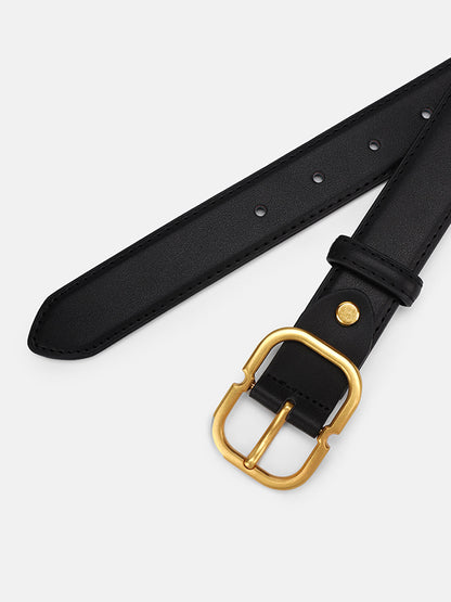 Gürtel Minimalistisch Mit Goldener Schnalle Damen