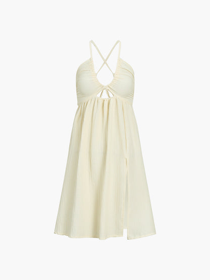 Sommerkleid Midikleid Luftig Cut-Out Spitze