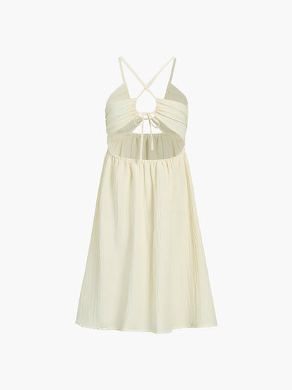 Sommerkleid Midikleid Luftig Cut-Out Spitze