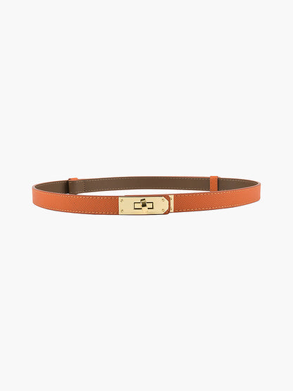 Eleganter Ledergürtel Gold Schnalle Modern