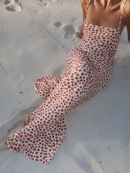 Romantisches Blumenkleid mit Spaghettiträgern Frauenkleid Elegant - BerlinGlamour