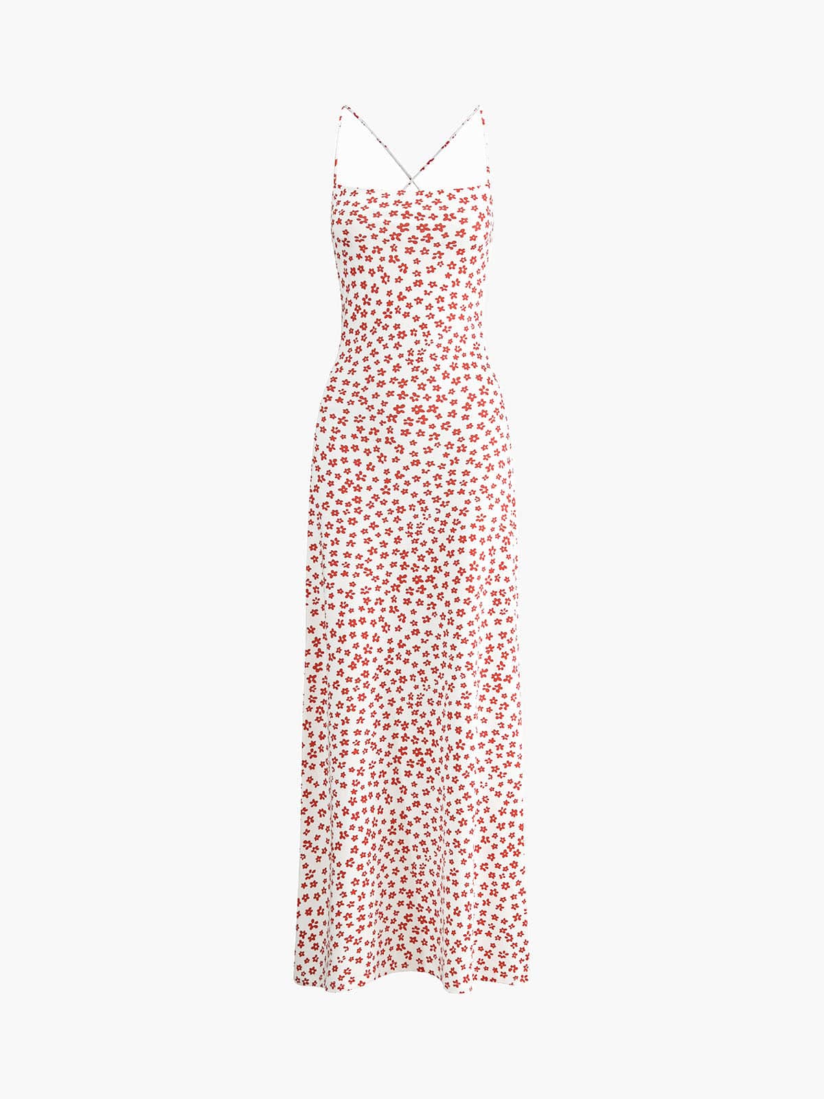 Romantisches Blumenkleid mit Spaghettiträgern Frauenkleid Elegant