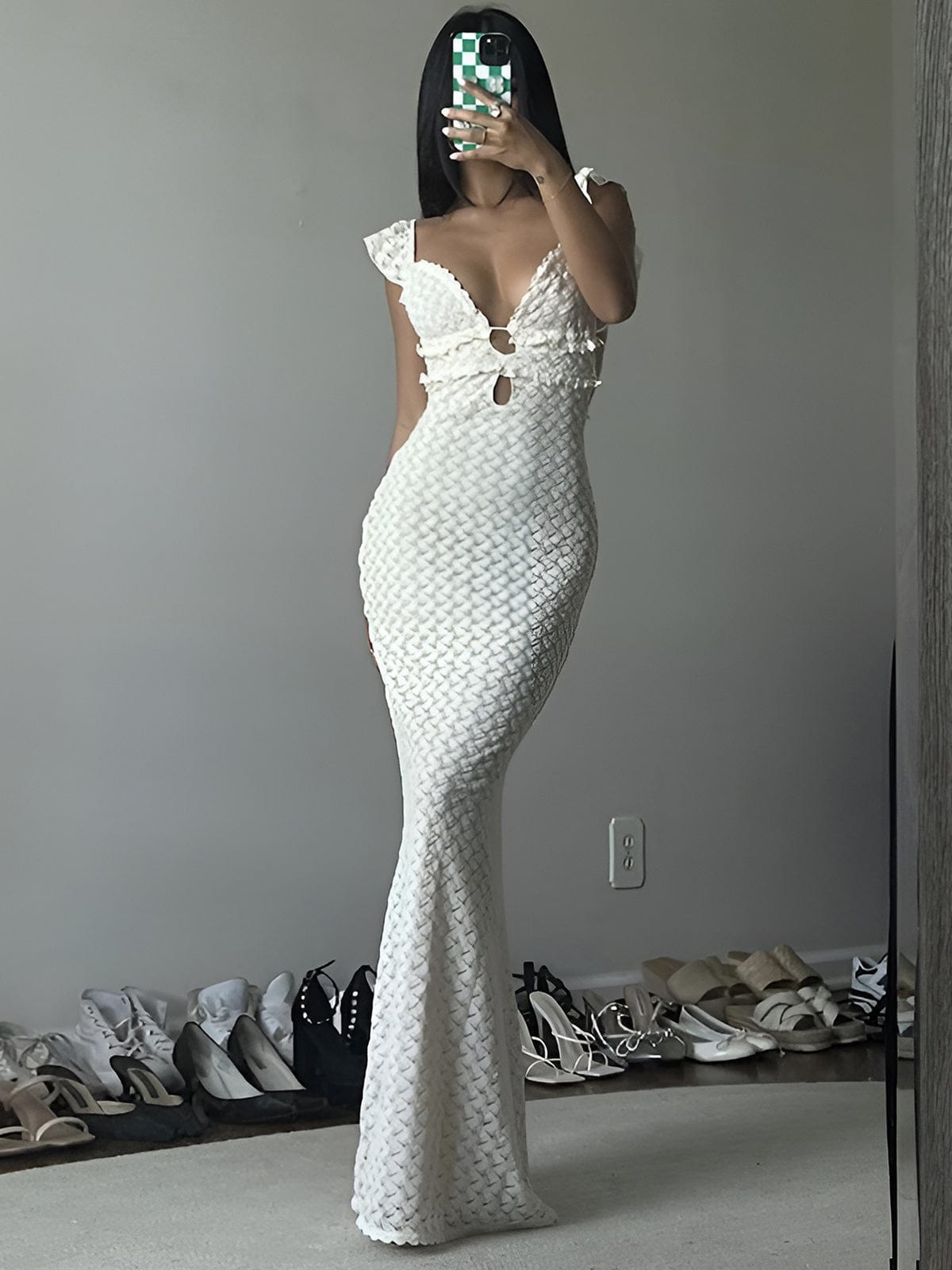 Cami Kleid Rückenfrei Dekolleté Damen Party