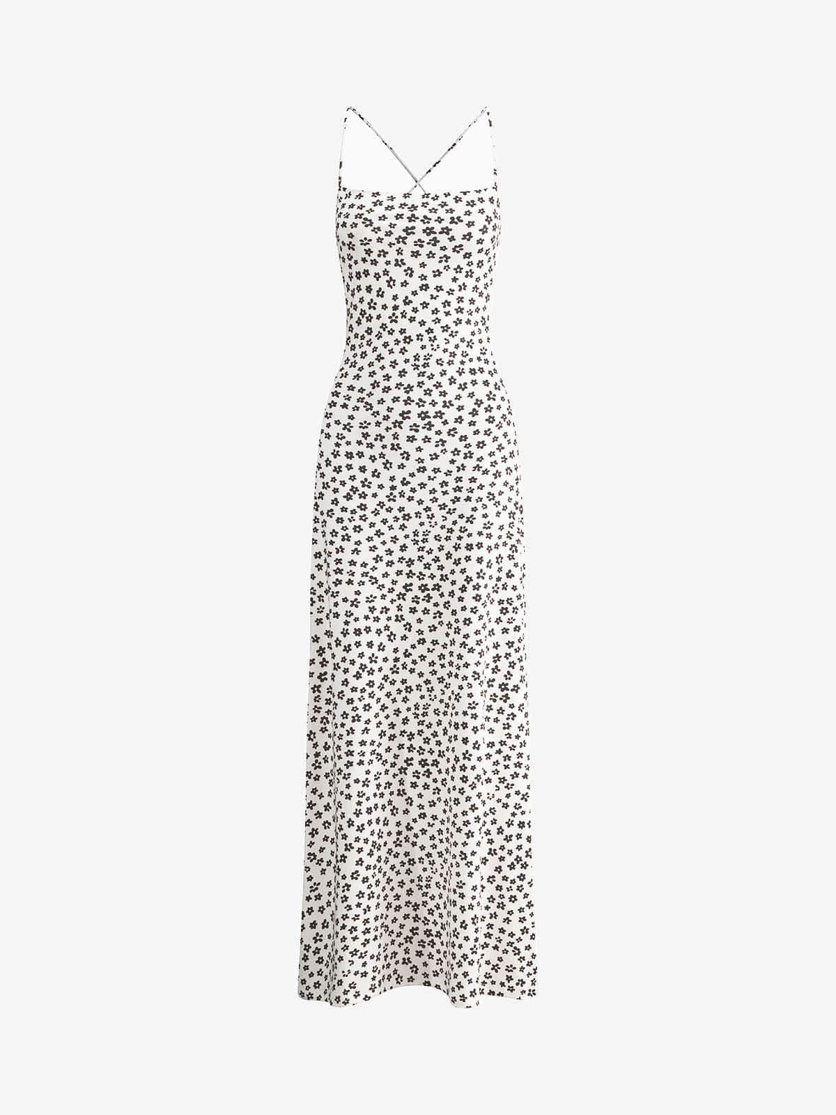 Romantisches Blumenkleid mit Spaghettiträgern Frauenkleid Elegant
