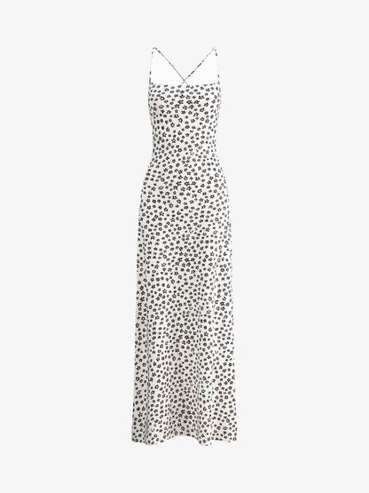 Romantisches Blumenkleid mit Spaghettiträgern Frauenkleid Elegant
