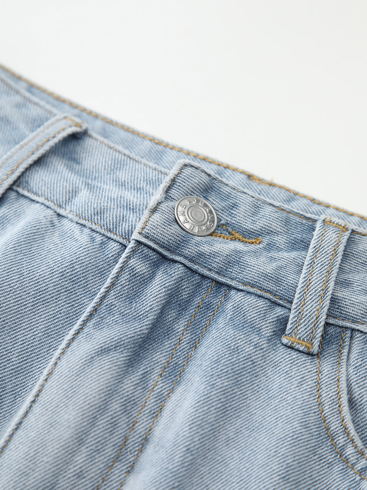Damen Midirock Denim Blau Mit Frontschlitz