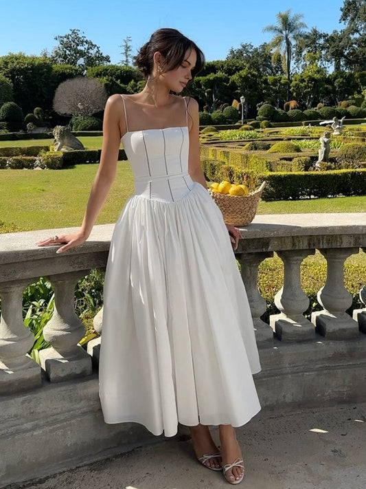Elegantes Sommerkleid Midi Länge Damen Partykleid - BerlinGlamour
