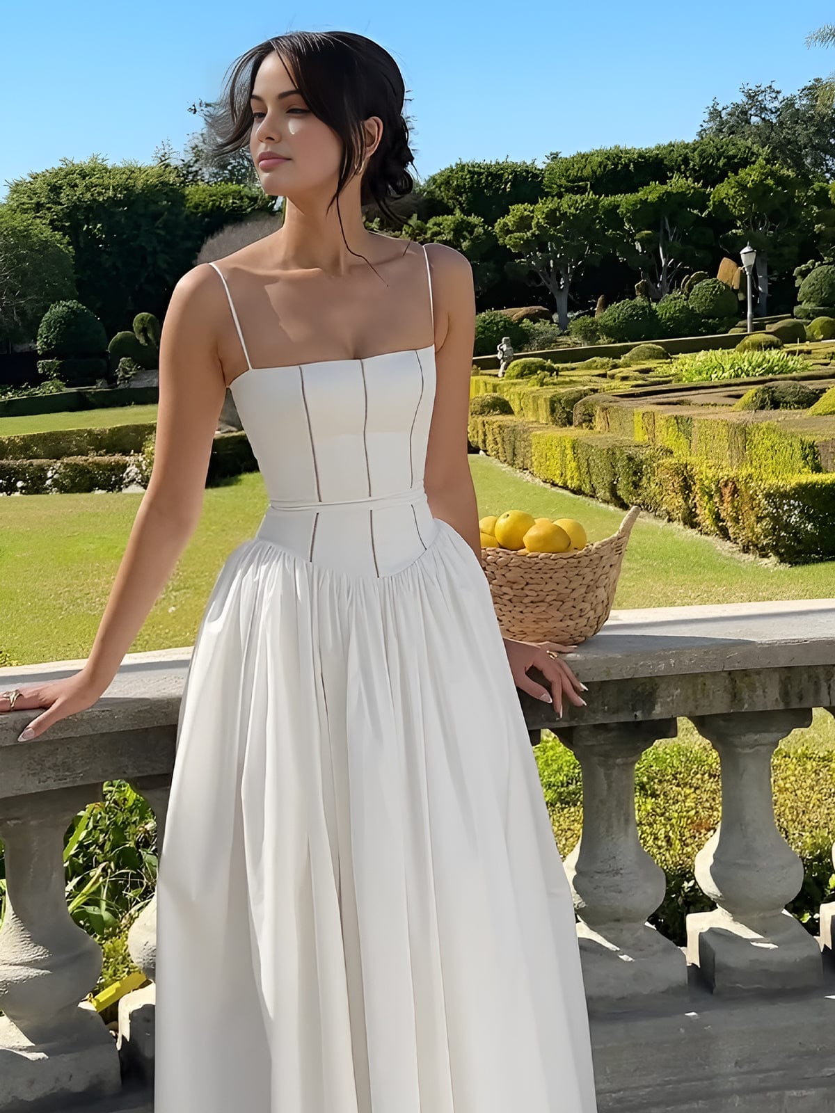 Damen Korsett Kleid Hochzeit Gast Mit Volants