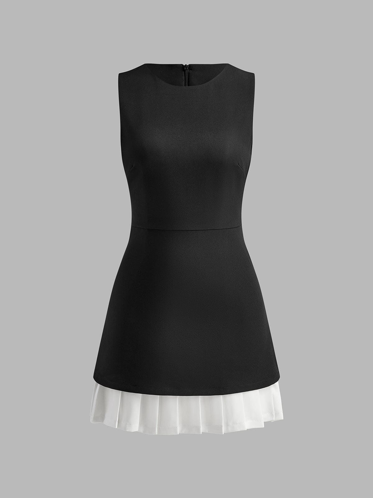 Kleid Damen Elegantes Ärmelloses Midikleid Plissee